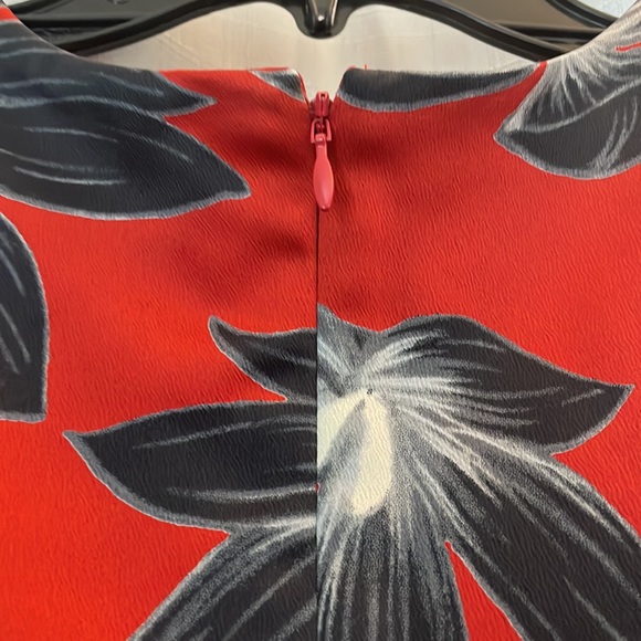 Red midi silk dress - Picture 5 of 5